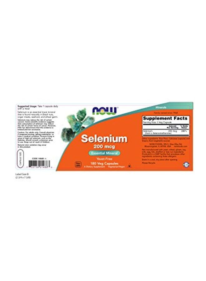 Now Foods 2-Piece Selenium 200 mcg - 180 Capsules - Image 2