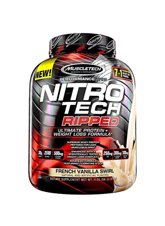 MuscleTech Nitro Tech Ripped 1.81kg French Vanilla Swirl Protein - Image 1