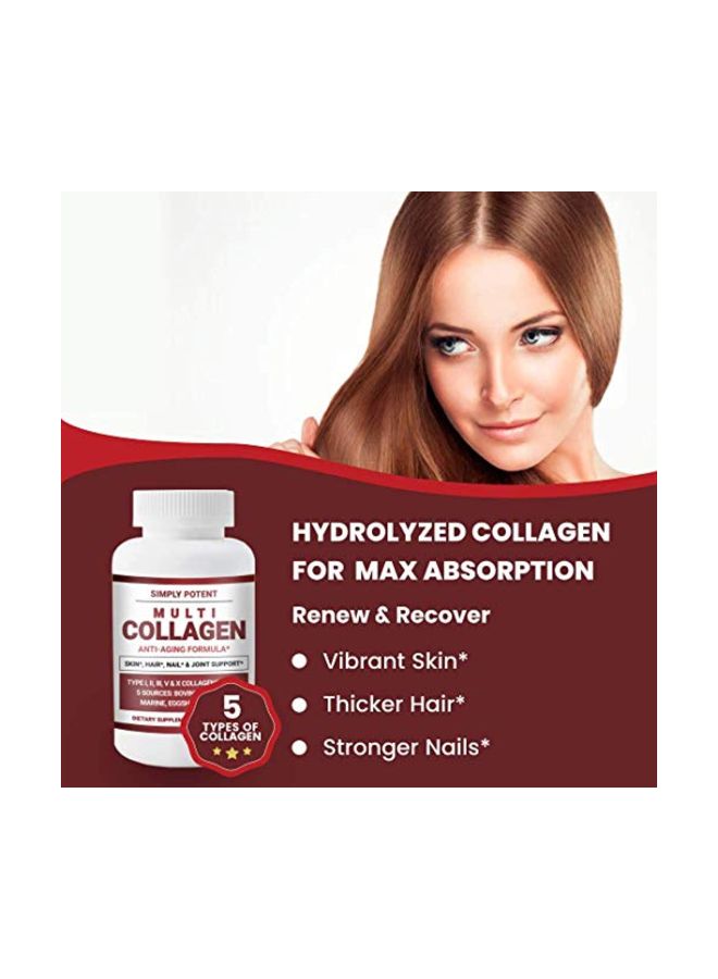 Simply Potent Multi Collagen Anti-Aging Formula Dietary Supplement - 60 Capsules - Image 5