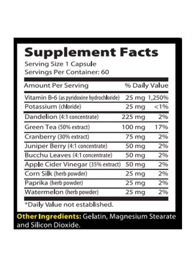 Advanta Supplements Natural Diuretic Dietary Supplement - 60 Capsules - Image 2