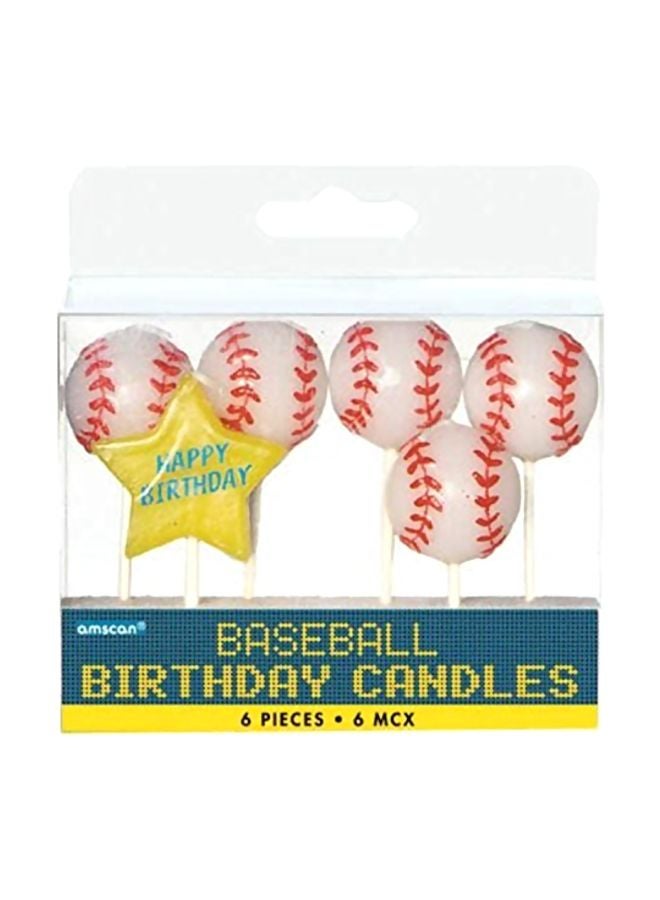 CREATIVE CONVERTING 24-Piece Baseball Birthday Candles 3inch 