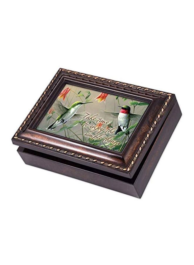 كوتيدج جاردن - صندوق موسيقى خشبي بني 8x6x2.5بوصة - Image 1