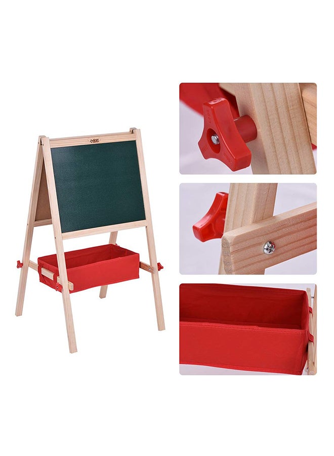 Dual-Side Drawing Board With Storage Box Brown/Black/White