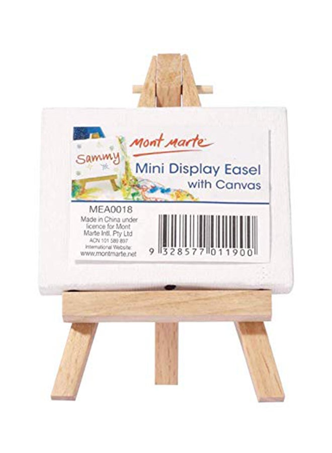 Kira Display Easel With Canvas White/Brown