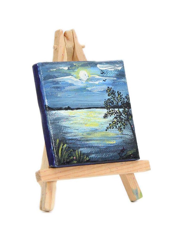 Kira Display Easel With Canvas White/Brown