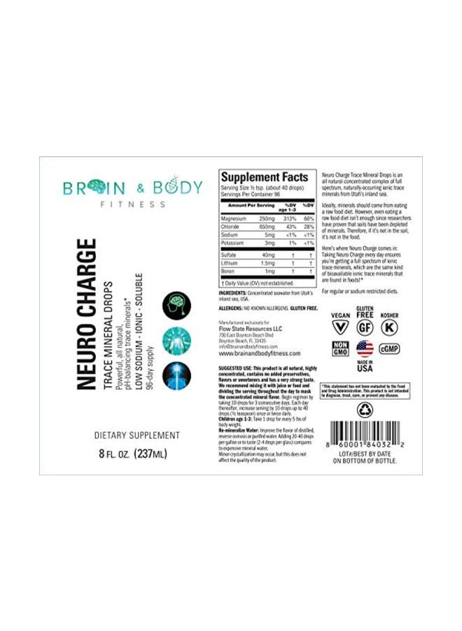 Brain and Body Fitness Supplements - Neuro Charge Trace Mineral Drops - Image 1
