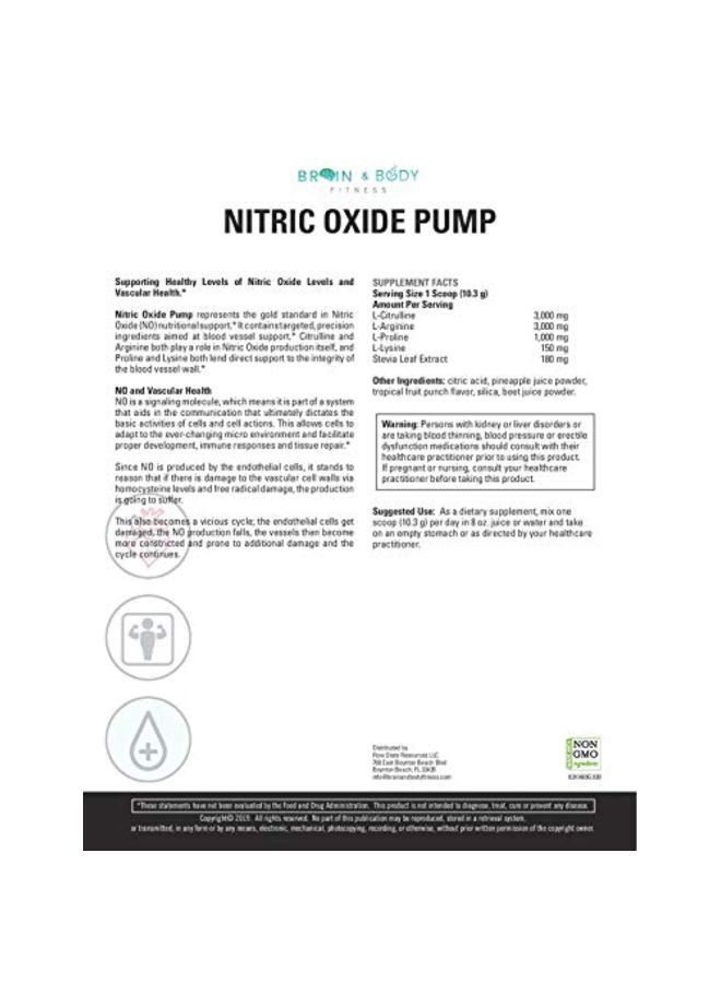 Nitric Oxide Pump Pre Workout Supplement