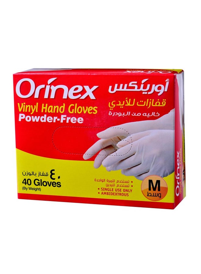 Powder Free Hand Gloves, Count 40 White M - v1574667486/N32253364A_2