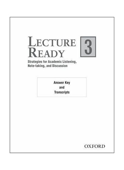 Lecture Ready 3: Answer Key Script Paperback English by Kathy Sherak - 39022