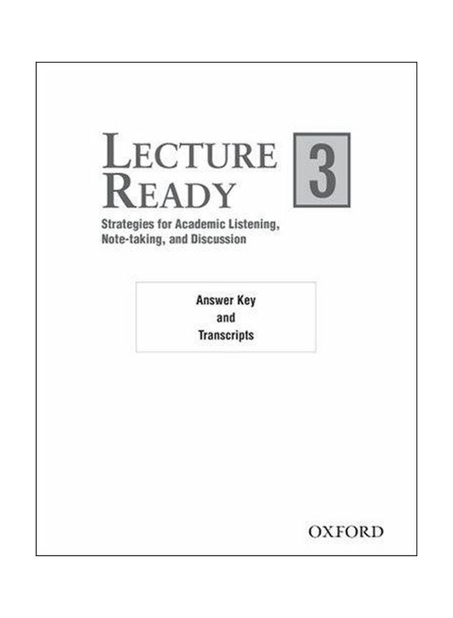 null - Lecture Ready 3: Answer Key Script Paperback English by Kathy Sherak - 39022 - Image 1