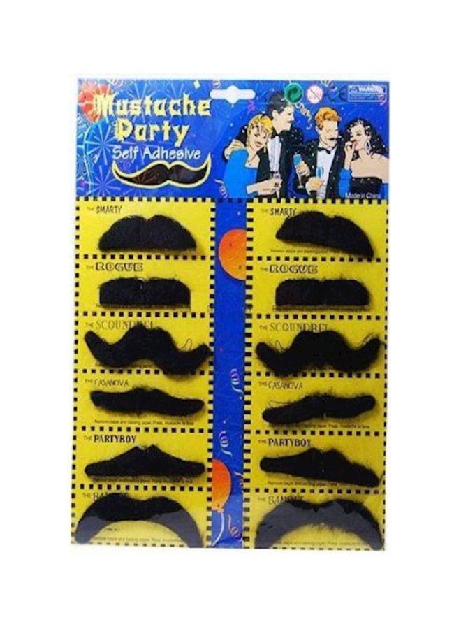 12-Piece Self Adhesive Fake Mustache - Image 2