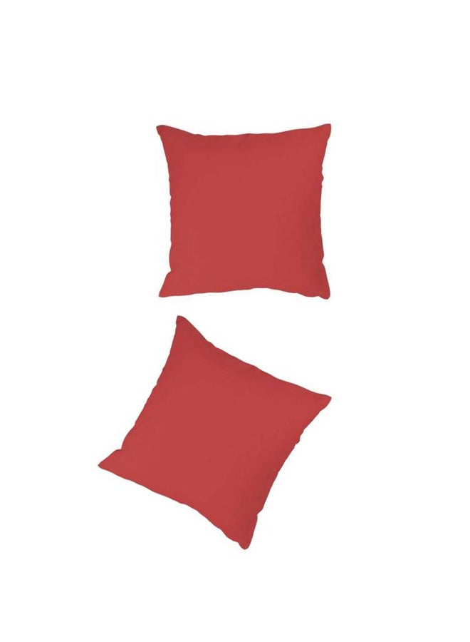 ستايلي طقم وسادة زينة ناعمة بلون سادة مكون من قطعتين برتقالي 45x45Ø³Ù†ØªÙŠÙ…ØªØ± - Image 2