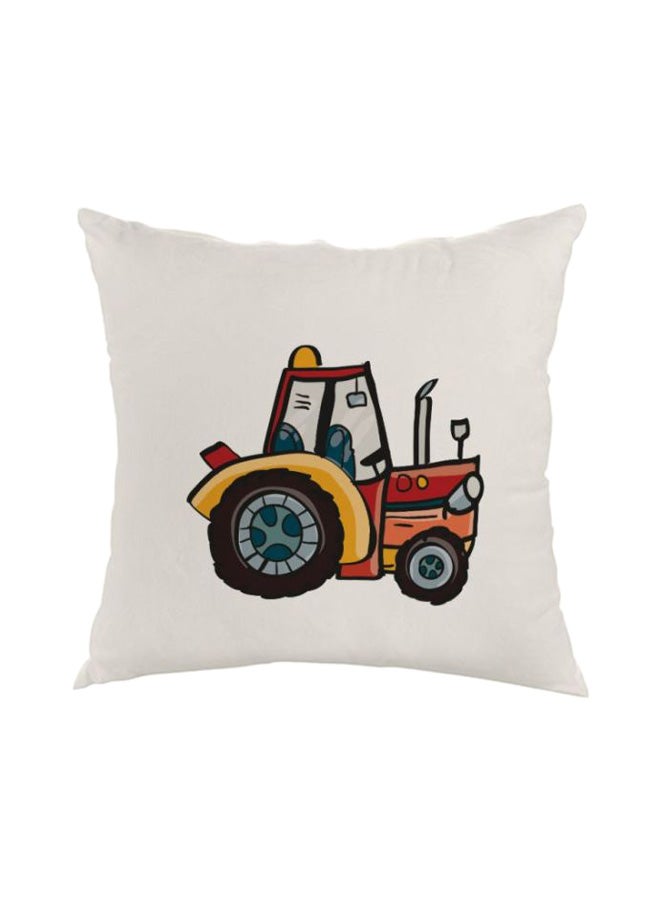 ديكالاك وسادة مزيّنة بنقشة مطبوعة مخمل أبيض/أحمر/أصفر 40x40سم