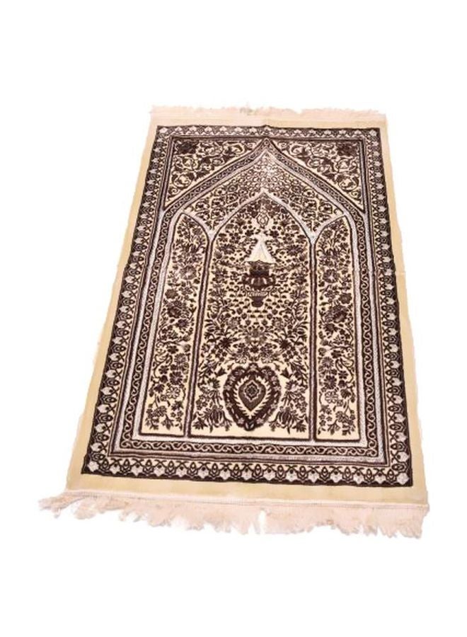 Velvet Turkish Prayer Mat Beige/Brown 120x76cm