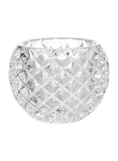 Pine Textured Tealight Holder Clear 8cm