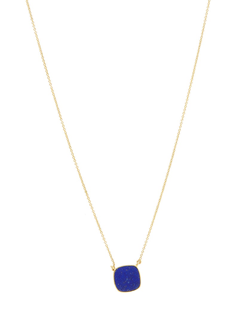 Capri Gold 18 Karat Gold Lapis Lazuli Single Stone Necklace - Image 1