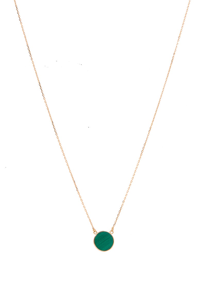 18 Karat Rose Gold Malachite Single Stone Necklace - v1574685049/N31968174A_1