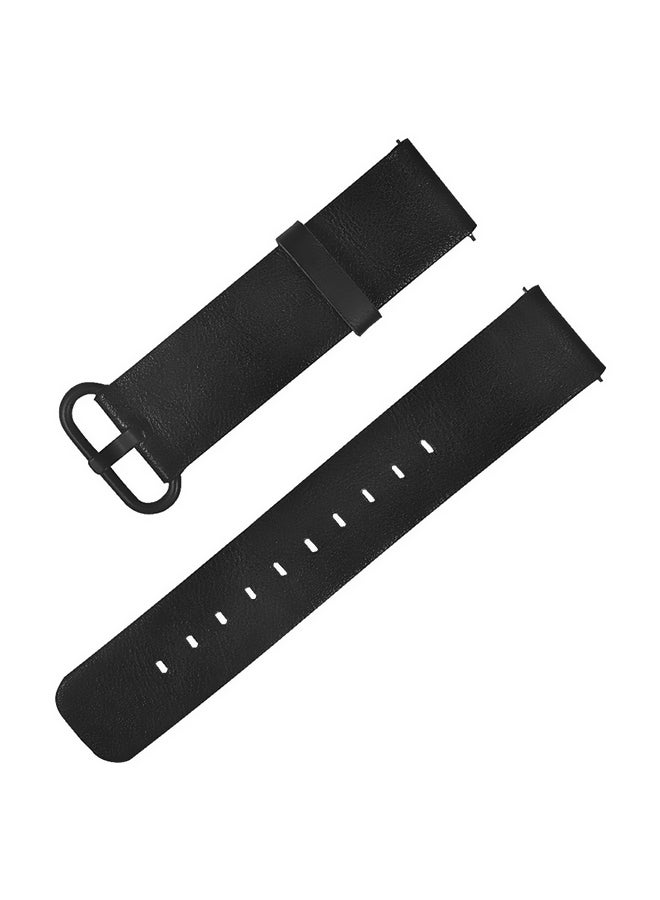 Replacement Leather Strap For Huami Amazfit Black - Image 1