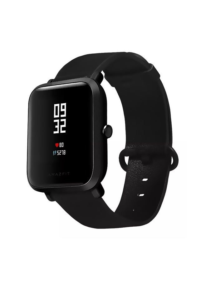 Replacement Leather Strap For Huami Amazfit Black - Image 3