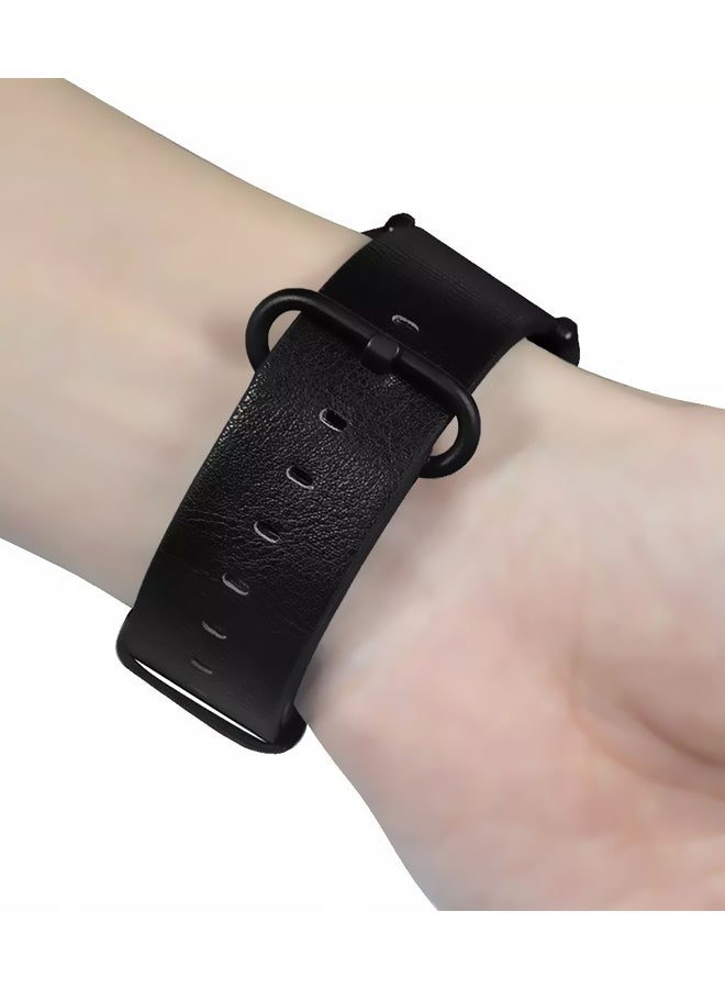 Replacement Leather Strap For Huami Amazfit Black - Image 4