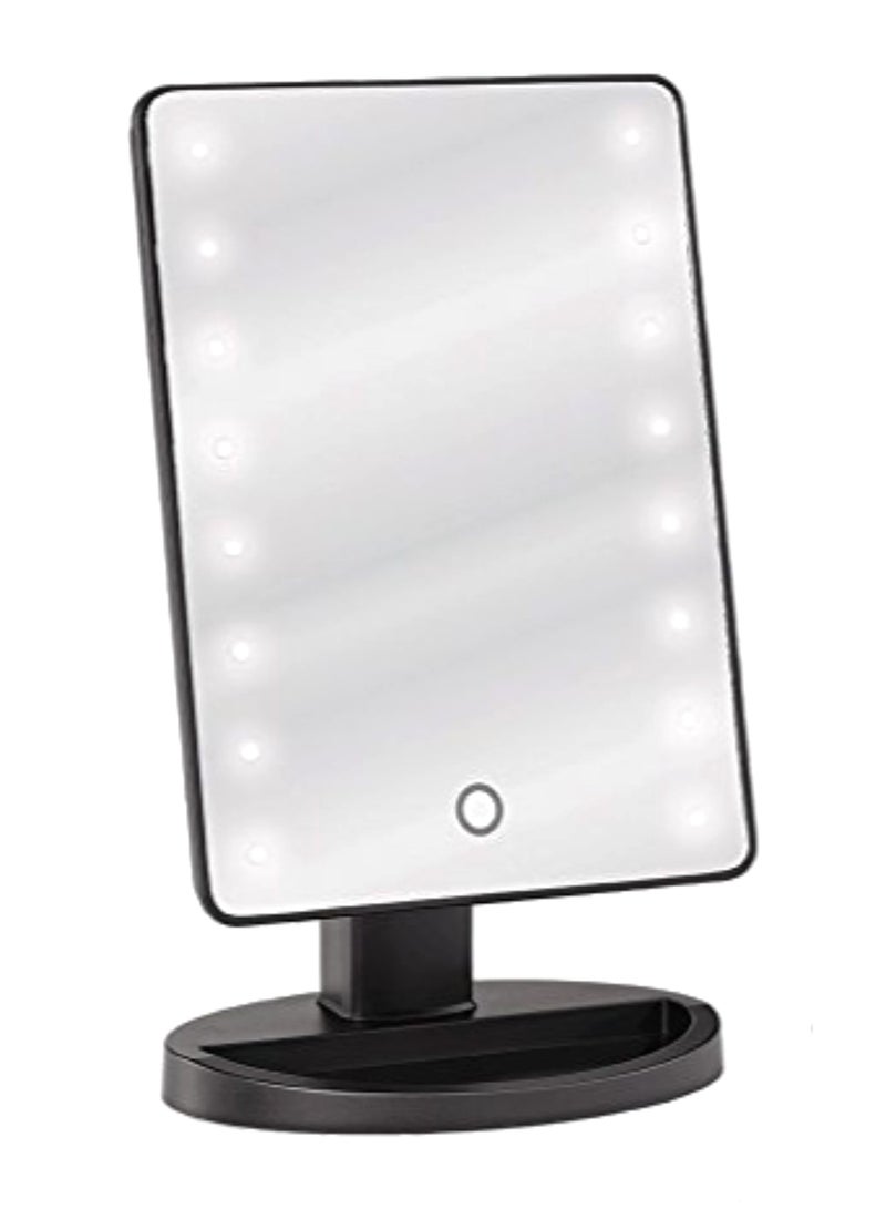JUVITUS - Professional Table Top Vanity Mirror With Led Light Black/Clear - Image 1