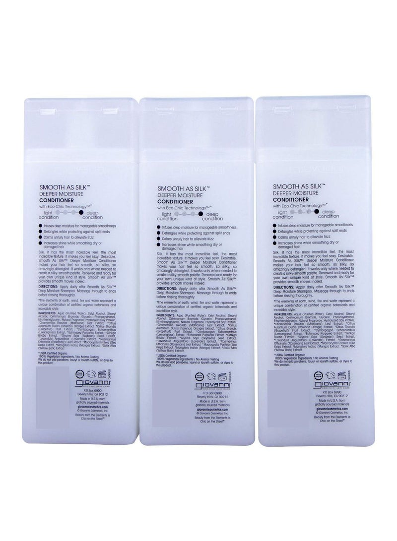 Giovanni 3-Piece Smooth As Silk Deeper Moisture Conditioner 3 x 250ml  - Image 2