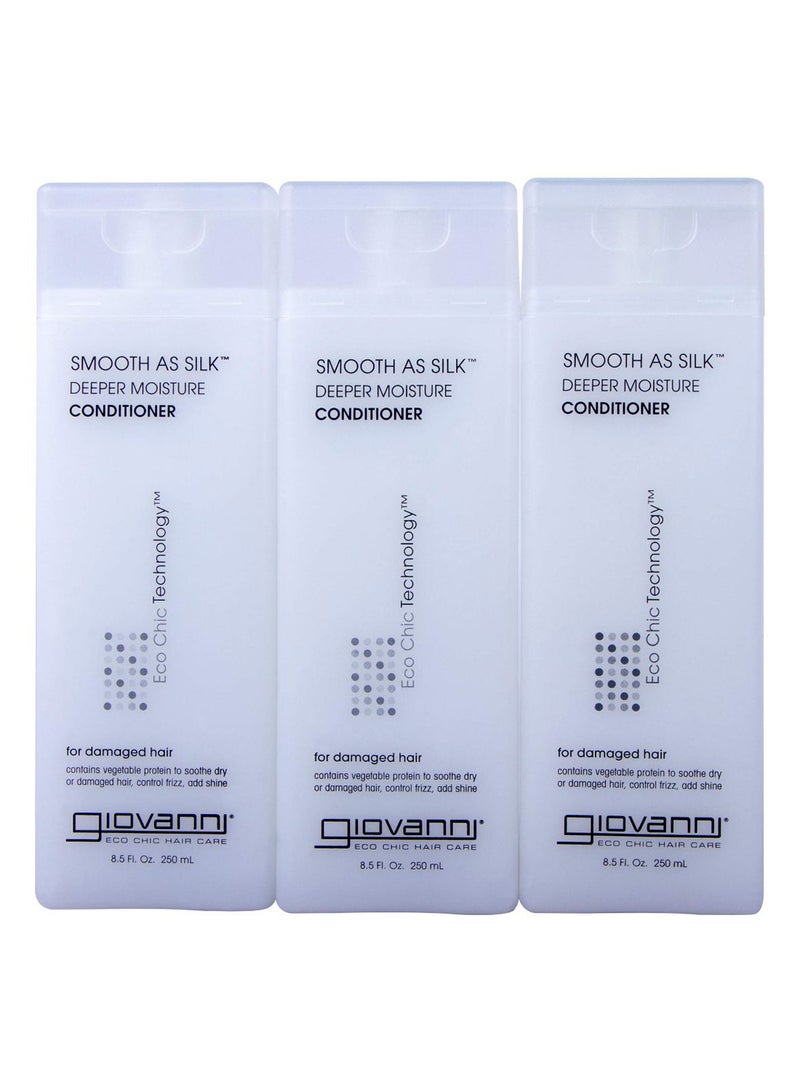 Giovanni 3-Piece Smooth As Silk Deeper Moisture Conditioner 3 x 250ml  - Image 1