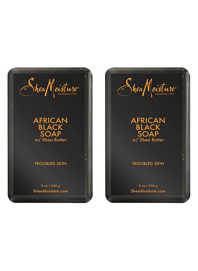 شيامويستر مجموعة صابون أسود أفريقي بزبدة الشيا مكونة من قطعتين 2 x 230جرام - Image 1