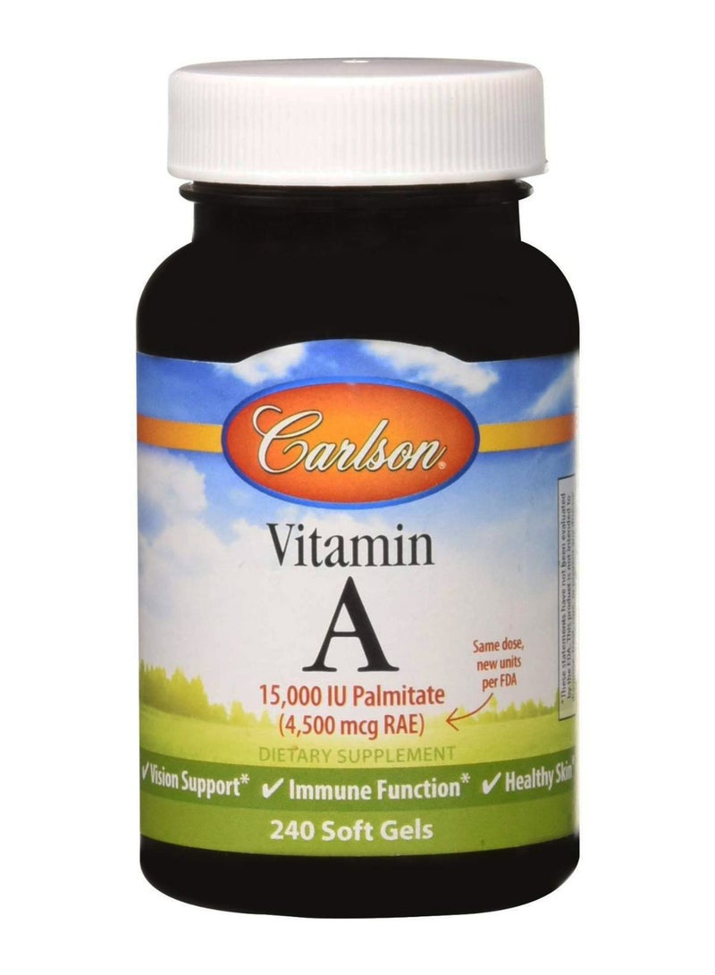 كارلسون مكمل غذائي بفيتامين A بالميتات 240 كبسولة هلامية