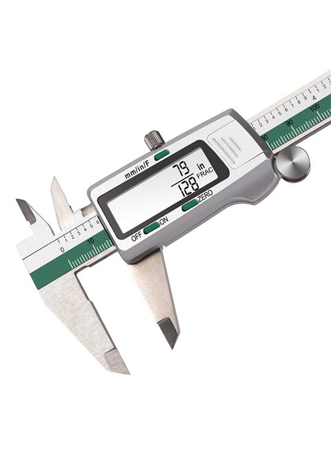Electronic Digital Display Caliper Vernier Ruler Silver/Green 236mm