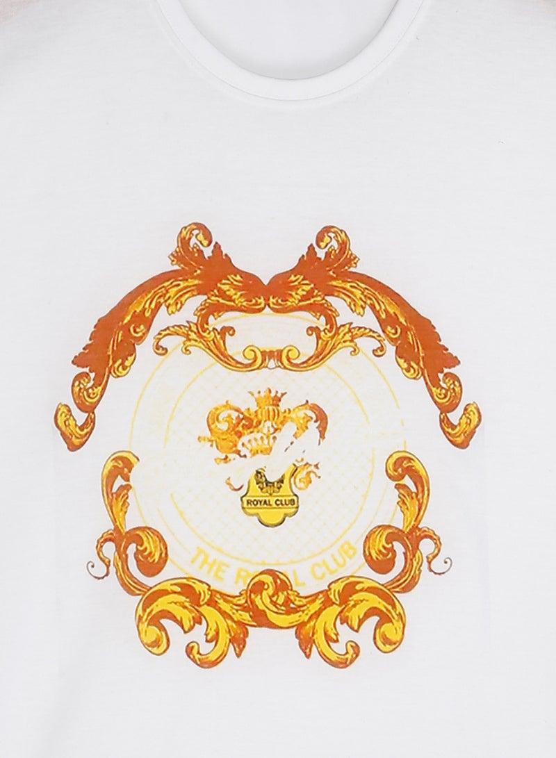 STATE 8 Short Sleeves Essential T-shirt White/Yellow  - Image 3