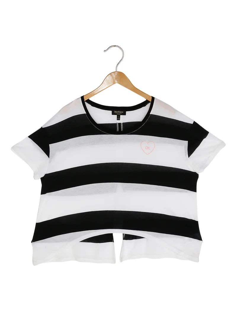 Juicy Couture Striped Back Cut T-Shirt