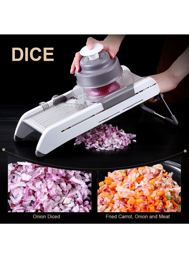 قطاعة شرائح للخضراوات مصنوعة من الستانلس ستيل ومتعددة الوظائف رمادي 33.5 x 14 x 16.5Ø³Ù†ØªÙŠÙ…ØªØ± - Image 3