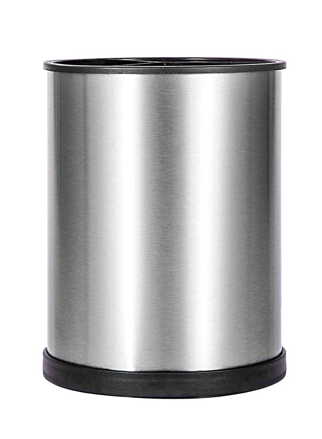 Generic - Stainless Steel Three Compartment Spinning Organizer Silver/Black 19.50 x 15 x 15cm - Image 1