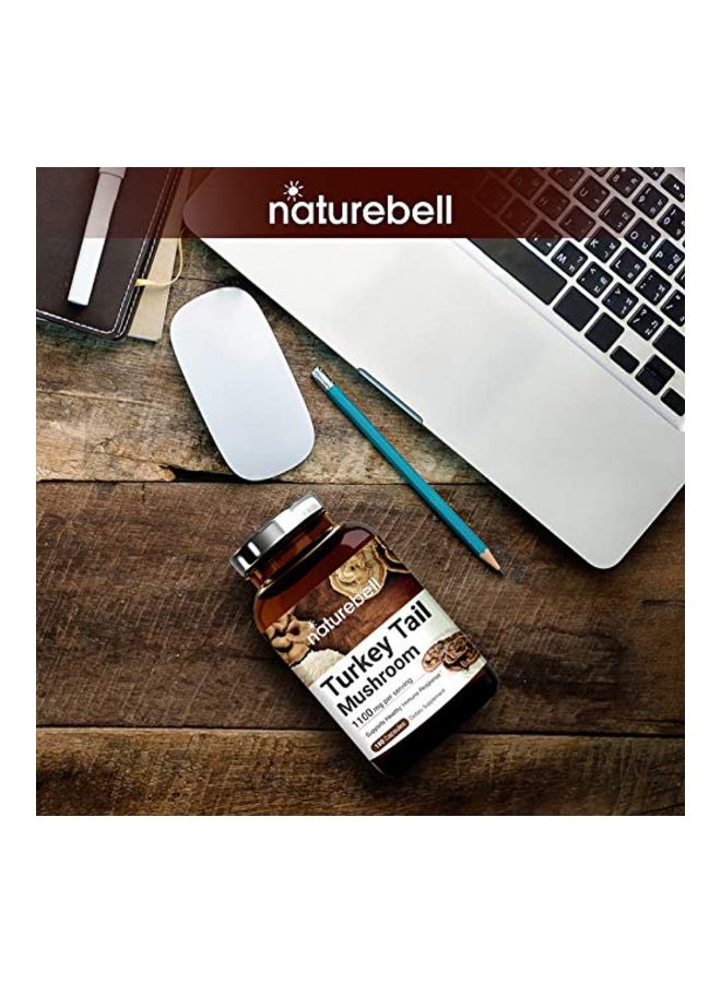 NatureBell - Turkey Tail Mushroom Dietary Supplement 1100mg - 180 Capsules - Image 1