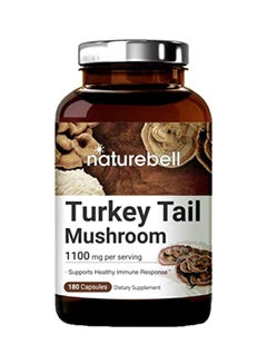 Turkey Tail Mushroom Dietary Supplement 1100mg - 180 Capsules