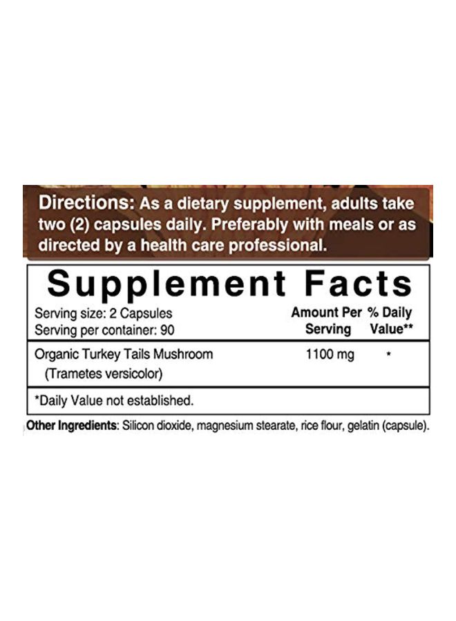 NatureBell - Turkey Tail Mushroom Dietary Supplement 1100mg - 180 Capsules - Image 1