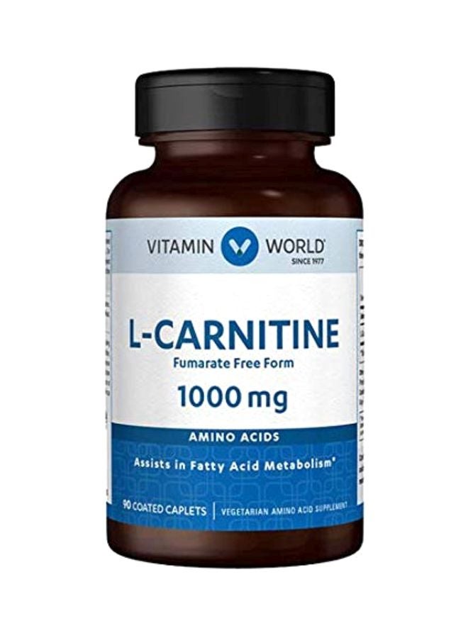 VITAMIN WORLD - L-Carnitine 1000 mg - 90 Coated Caplets - Image 1