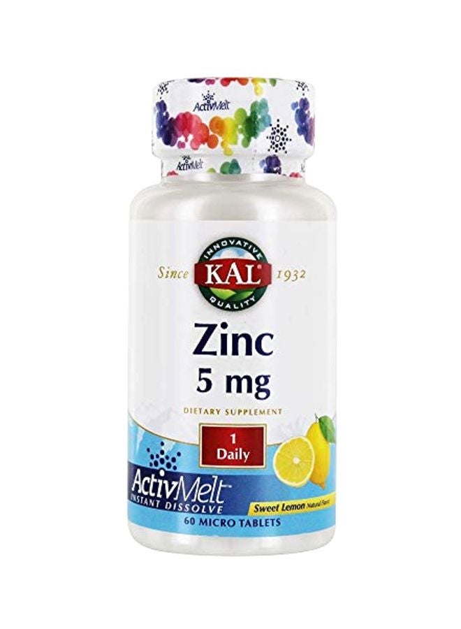KAL Zinc Dietary Supplement 5 mg - 60 Micro Tablets - Image 1