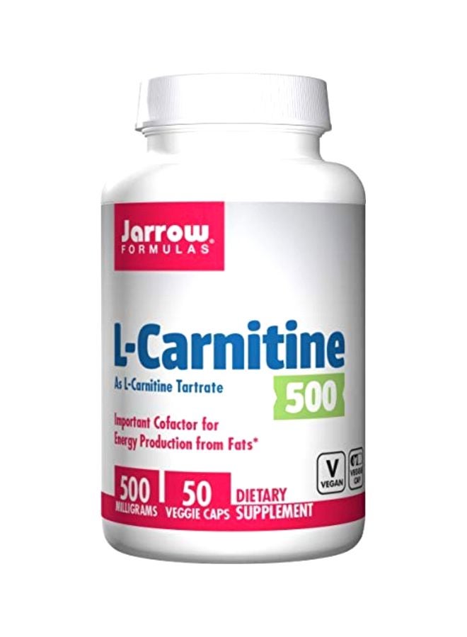 jarrow formulas L-Carnitine 500 mg - 50 Veggie Capsules - Image 1