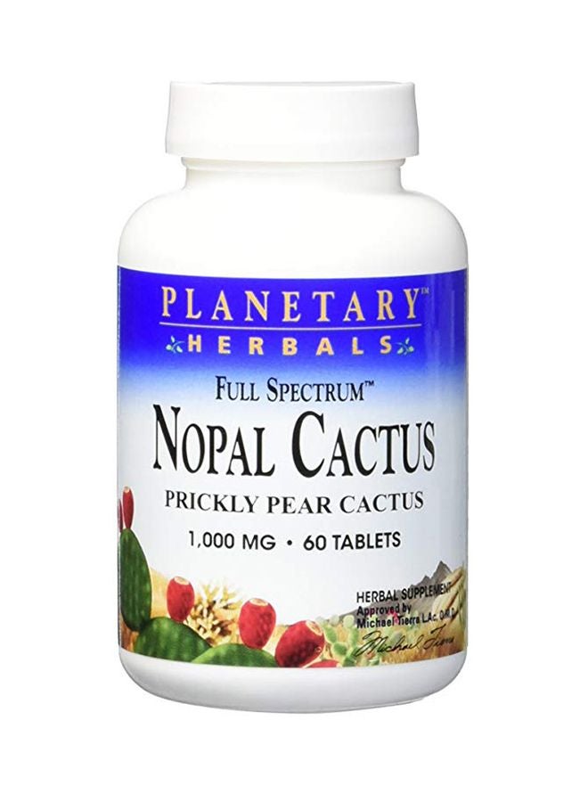 PLANETARY HERBALS Full Spectrum Nopal Cactus 1000 mg - 60 Tablets 