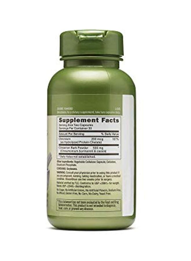 GNC - Cinnamon And Chromium Herbal Supplement Supports Glucose Utilization - 60 Capsules - Image 1