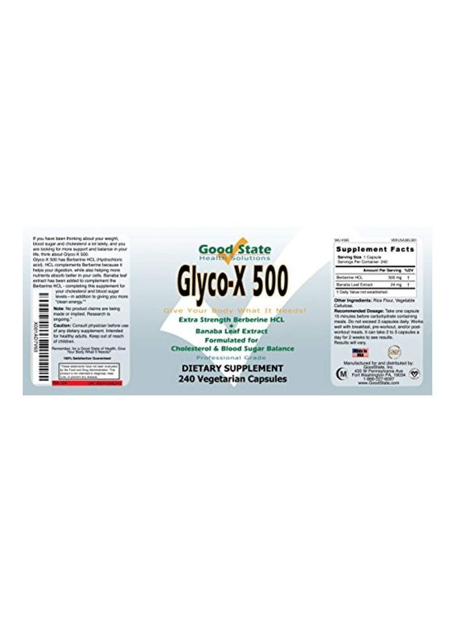 Good State - Glyco-X 500 Dietary Supplement 500 mg - 240 Capsules - Image 1