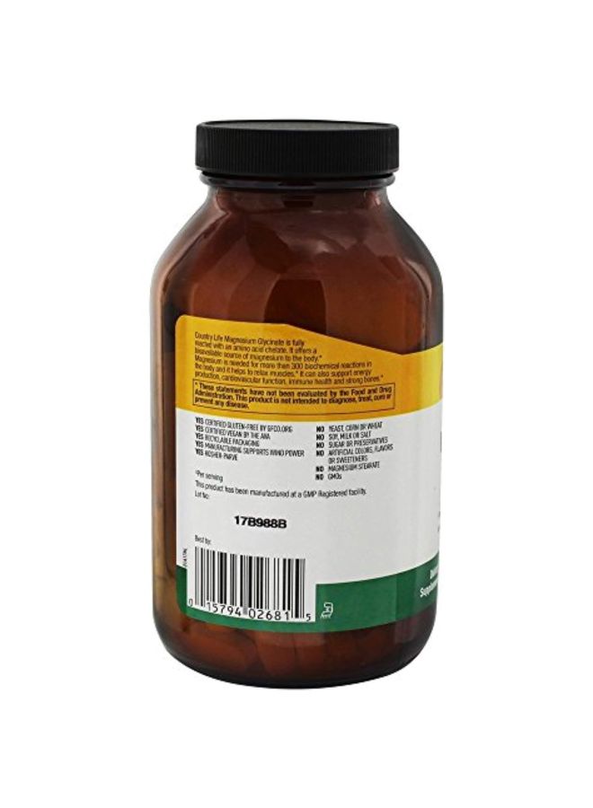 Country Life - Chelated Magnesium Glycinate 400mg - 180 Tablets - Image 1