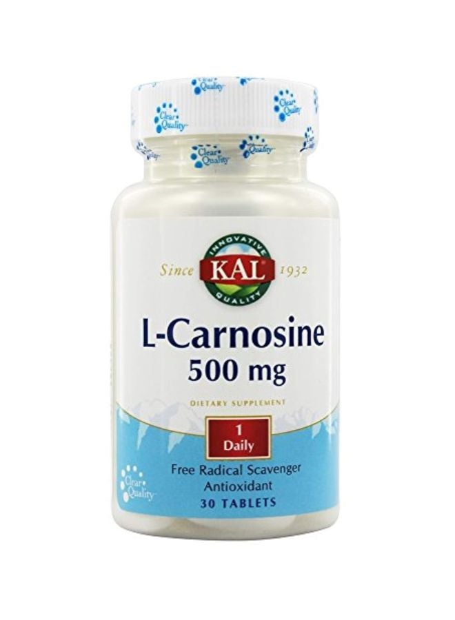 KAL L-Carnosine Supplement 500mg - 30 Tablets - Image 1