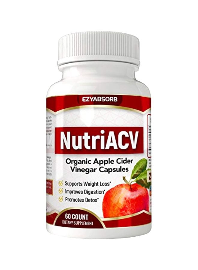 EzyAbsorb Nutri ACV Organic Apple Cider Vinegar Dietary Supplement  - 60 Capsules - Image 1