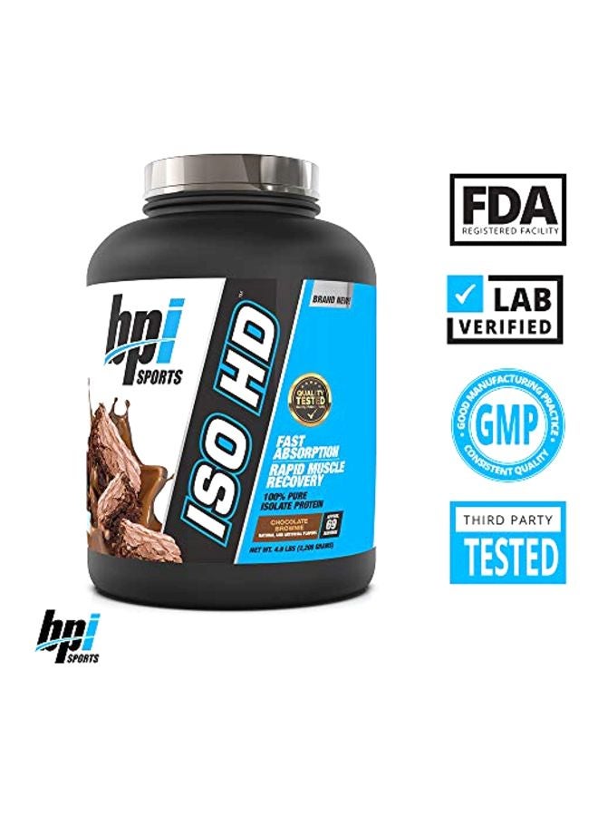 BPI SPORTS ISO HD Fast Absorption Rapid Muscle Recovery Pure isolate Protein Chocolate Brownie 4.9 LB - Image 4