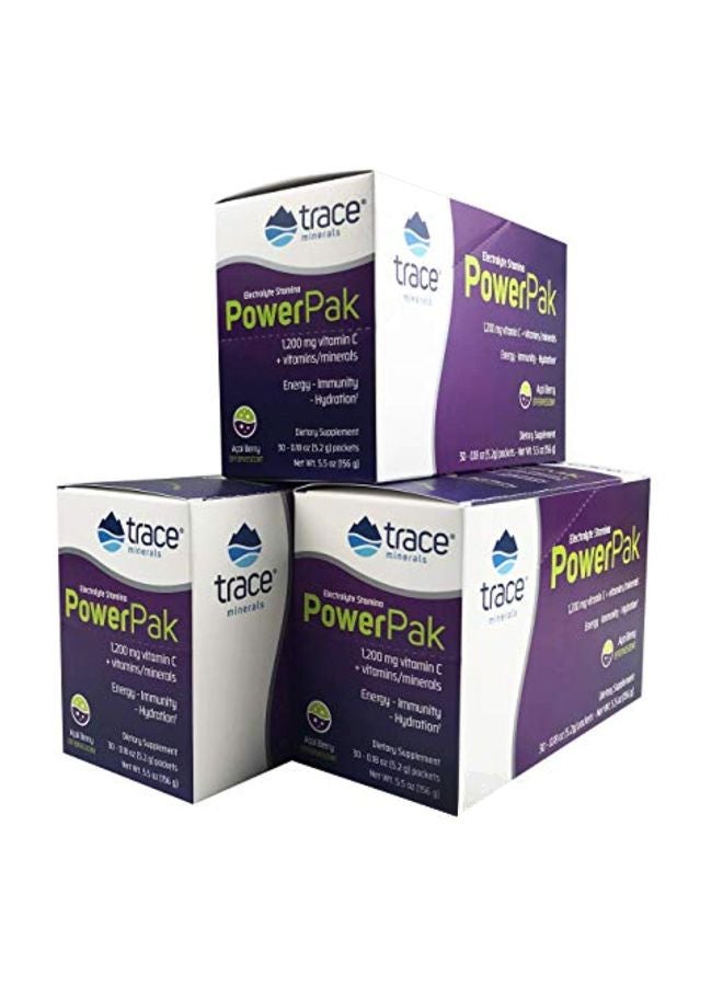 Trace Minerals Research Pack Of 3 Electrolyte Stamina Power Pak Supplement 