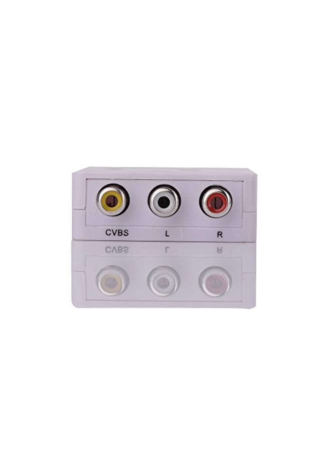 HDMI To AV Video Converter Adapter With USB Charging Cable White - Image 3