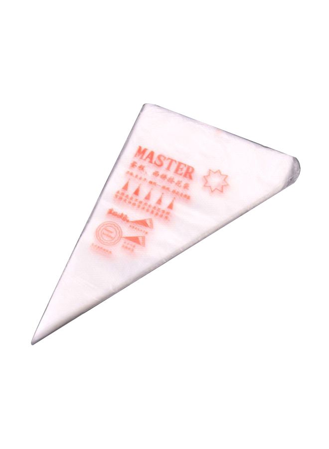 100-Piece Silicone Pastry Bag White 26x17centimeter - Image 1